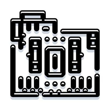 Motherboard circuit board electronic computer hardware concept Stock Illustration