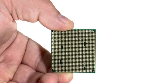 Motherboard computer with details cooling memory and processor Stock Footage 74954402