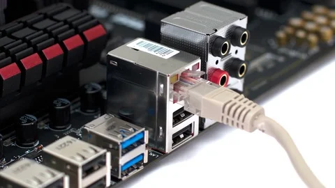 Motherboard computer with details cooling memory and processor Stock Footage 74955248