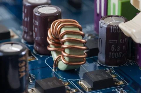 Motherboard, computer electronics - dimmer Stock Photos