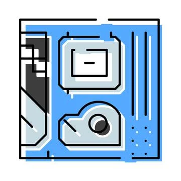 Motherboard computer hardware digital technology component concept イラスト素材