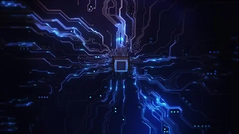 Motherboard CPU GPU Circuit Board Background circuit board. Digital technology Stock Footage 293532265