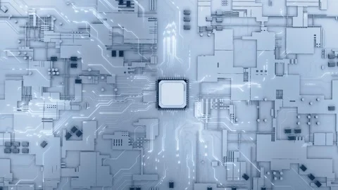 Motherboard CPU GPU Circuit Board Background circuit board. Digital technology Stock Footage 293534161