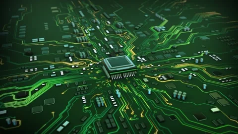 Motherboard CPU GPU Circuit Board Background circuit board. Digital technology. 스톡 동영상 341903253