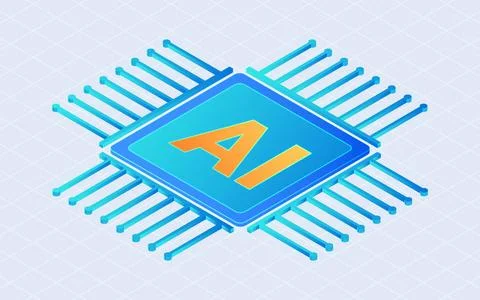 Motherboard digital chip, Artificial intelligence. Concept of Data processi.. Stock Illustration