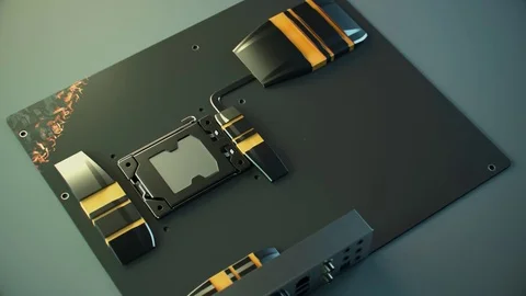 Motherboard elements assembly Stock Footage 77341086