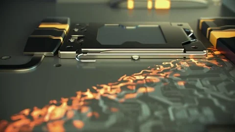 Motherboard elements assembly Stock Footage 77341316
