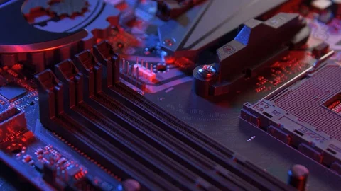 Motherboard with empty processor socket Stock Footage 128185610