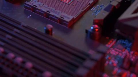 Motherboard with empty processor socket Stock Footage 128185699