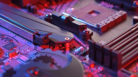 Motherboard with empty processor socket Stock Footage 128185718