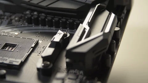 Motherboard with empty processor socket Stock Footage 128185774