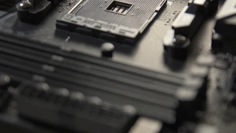 Motherboard with empty processor socket Stock Footage 128185839