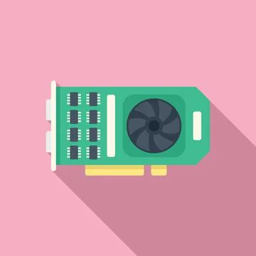 Motherboard gpu icon flat vector. Computer card イラスト素材