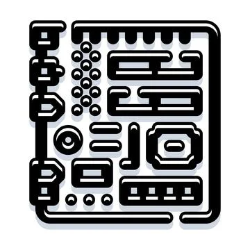 Motherboard hardware circuit board computer technology concept Illustrazione stock