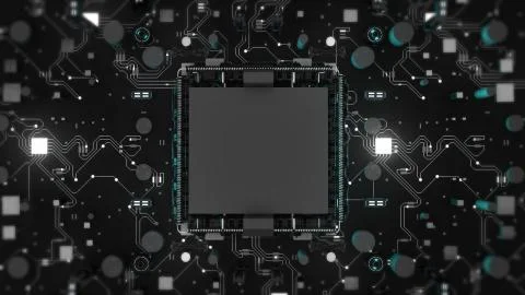 Motherboard in hardware cpu processor Closeup , technology hi tech futuristic.3d 스톡 사진