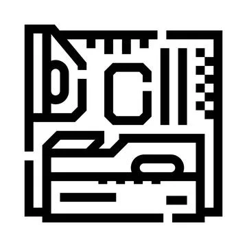 Motherboard mainboard computer hardware component icon Stockillustratie