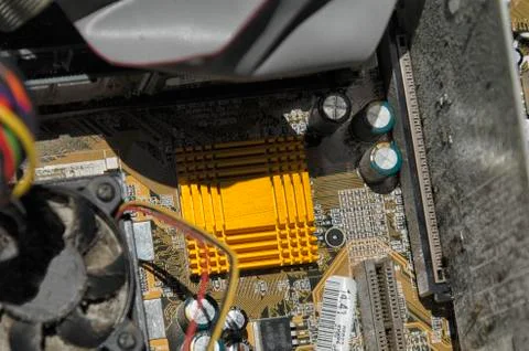 The motherboard of a old computer 스톡 사진