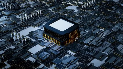Motherboard panel, electronic device or main board. Industrial technology i.. Illustrazione stock