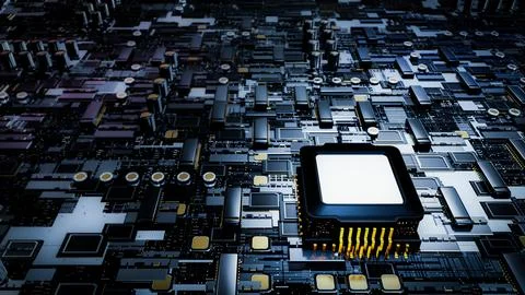 Motherboard panel, electronic device or main board. Industrial technology i.. Stock Illustration