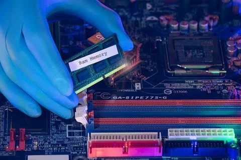 Motherboard pc assembly Stock Photos