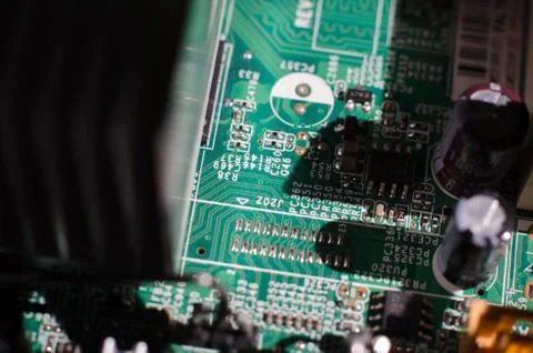 The motherboard of a personal computer Stock Photos
