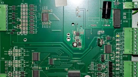 Motherboard with the processor and the resistor to the information Board Stock Photos
