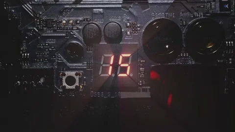 Motherboard Q-Code Startup computer Loading pc 4k Stock Footage 172570310