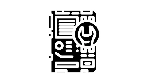Motherboard repair computer glyph icon animation Stock Footage 326741853
