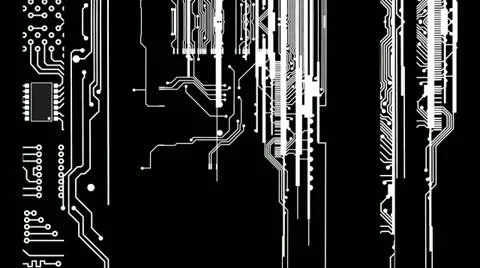 Motherboard Silhouette Loop 5 Stock Footage 11017264