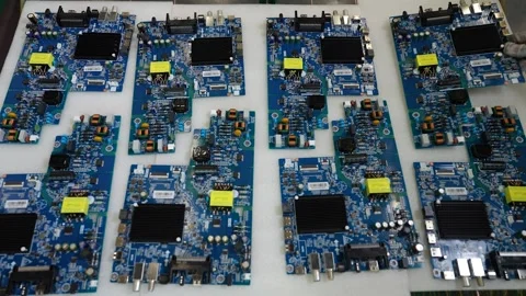 Motherboard storage. Components for computers and laptops Stock Footage 258641449