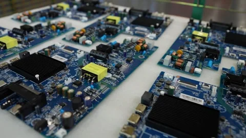 Motherboard storage. Components for computers and laptops Stock Footage 258641470