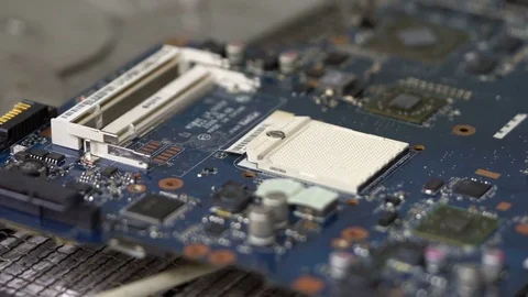 Motherboard on the table Video stock 70548096