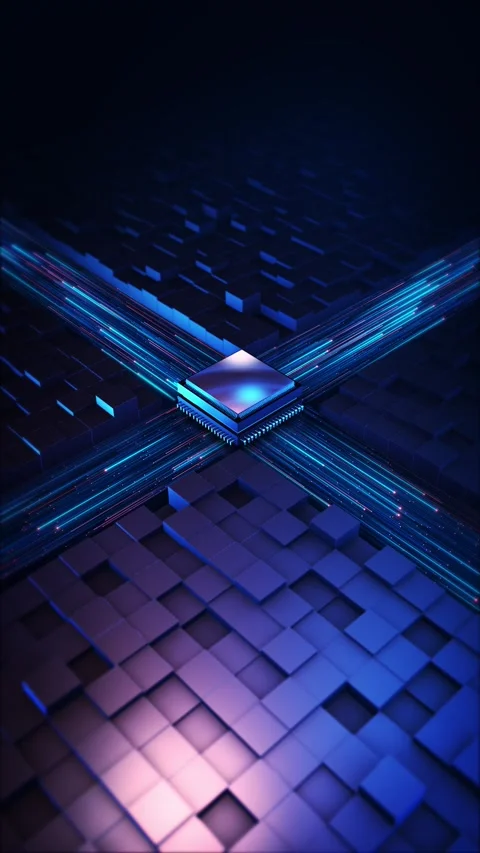 Motherboard technology connecting data Computer processor and motherboard cyber Stock Footage 341908308