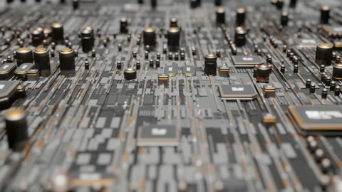 Motherboard technology digital big data transmission connection, Technology e Stock Footage 160884047