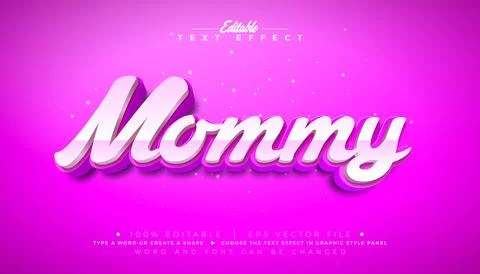 Mothers Day 3D Text Effect Design Editable and Scalable Vector Graphic Style  Stock Illustration