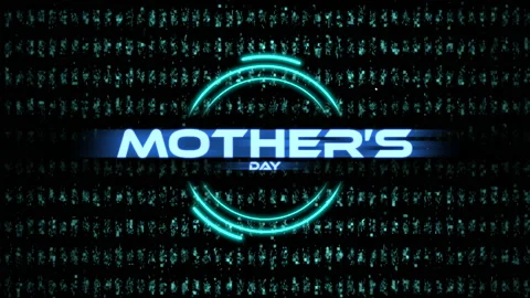 Mothers Day with neon circles on computer screen Stock Footage 235685986