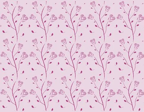 Mother's Day patter composition, flat roses buds. Stock Illustration