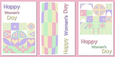 Mother's Day. Set of vector illustrations. Abstract backgrounds, patterns, .. イラスト素材