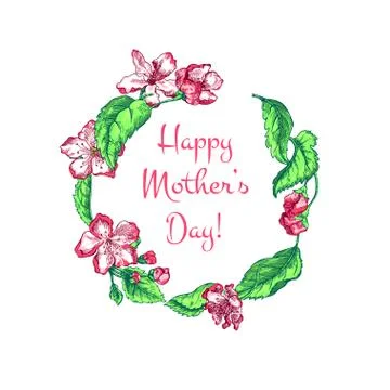 Mothers day sketch Stock Illustration