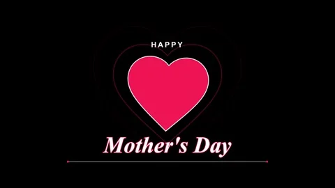 Mother's Day text animation with elegant minimalist typography on dark Stock Footage 345622178