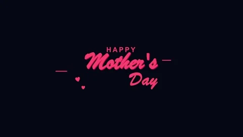 Mother's Day text animation with elegant greeting for holiday celebration and Stock Footage 346506484