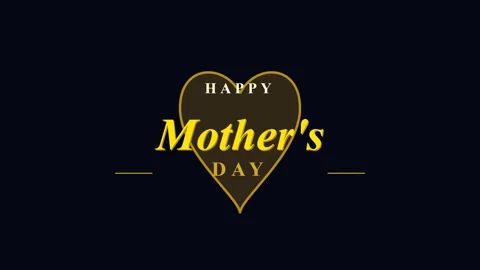 Mother's Day text animation with elegant greeting typography and festive moti Stock Footage 346506493