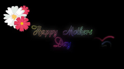 Mothers day with text trim path effect Stock Footage 330305318