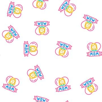 Mothers day vector seamless pattern イラスト素材