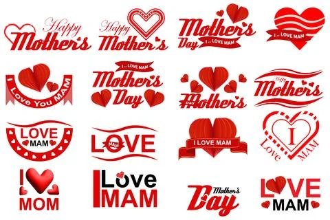 Mother's day vector set Stock Illustration