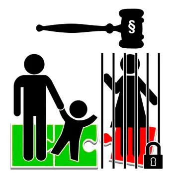 Mothers in Prison Stock Illustration