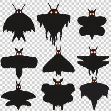 The Mothman Collection – Hovering Silhouettes Stock-Illustration