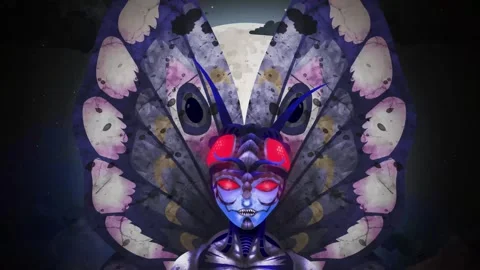 Mothman lurking in the darkness beneath the night sky Stock-Footage 342363917