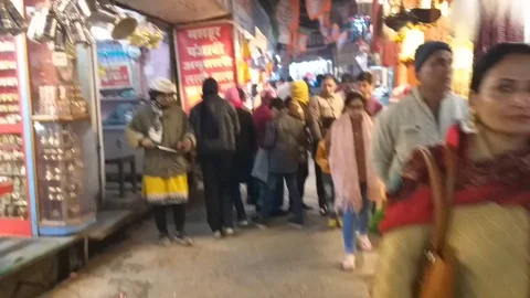 Moti Bazaar, Haridwar Stock Footage 100888791