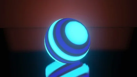 Motion 3d Rendering, glowing neon light sphere, laser show, blank space Stock Footage 122002103